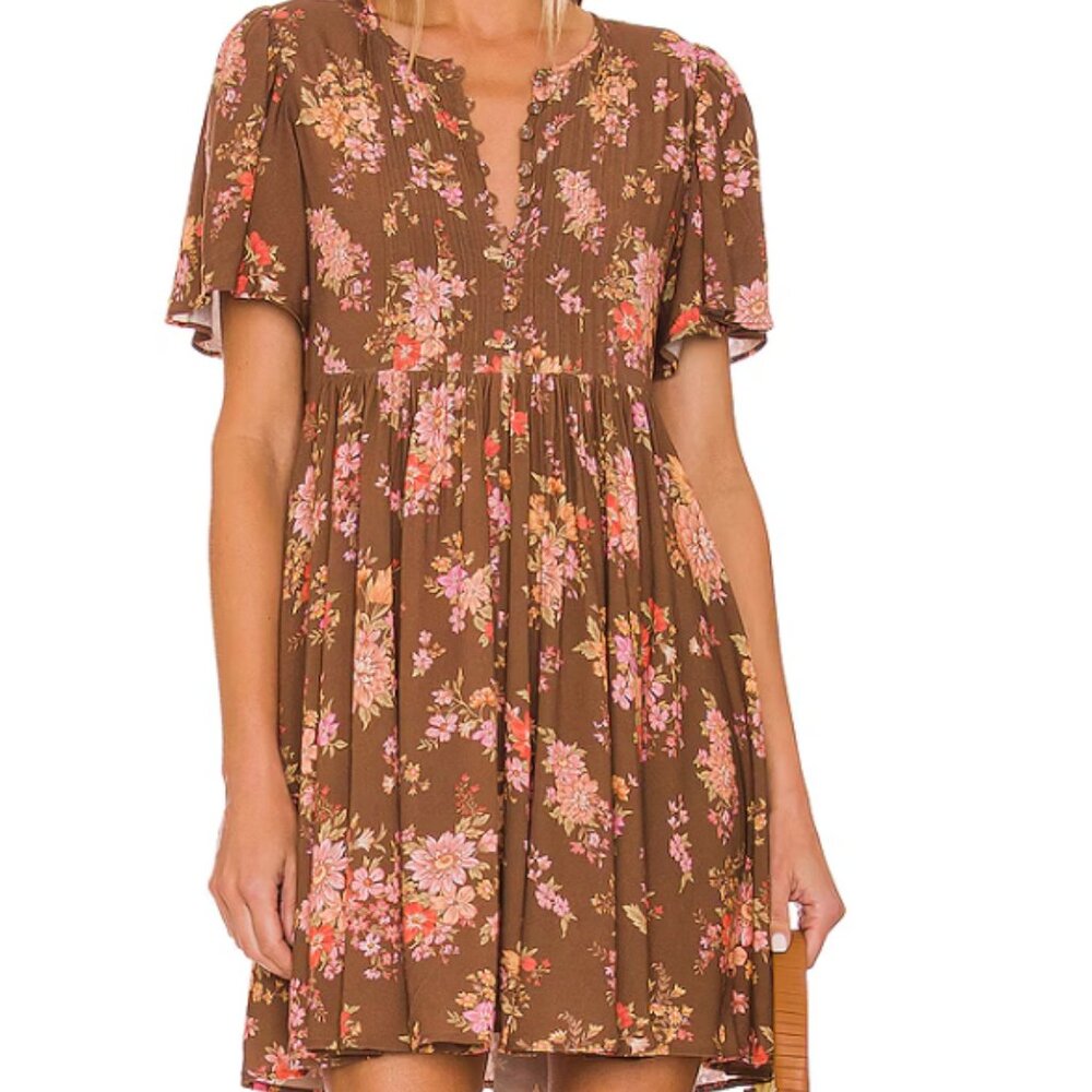 Spell x REVOLVE Meadowland Flutter Sleeve Mini in Hazelnut